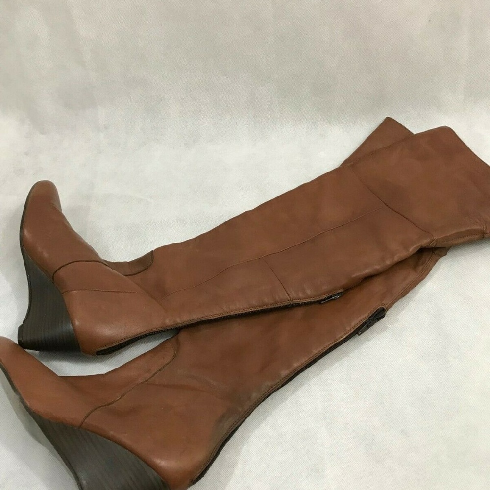Leather knee-high boots